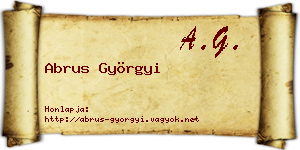Abrus Györgyi névjegykártya